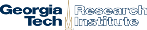 The words "Georgia Tech" in black to the left of a stylized campanile, and the words "Research Institute" in outline to the right of the stylized campanile.