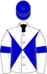 White, blue diabolo, armlets and cap