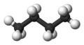 Ball-and-stick model of the butane molecule