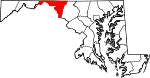 State map highlighting Washington County