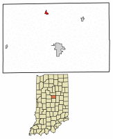 Location of Sharpsville in Tipton County, Indiana.