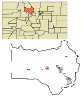 Location of Hot Sulphur Springs in Grand County, Colorado.