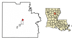 Location of Columbia in Caldwell Parish, Louisiana.