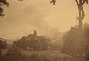 German armored car Sd Kfz 221 during the battle. Tuchola Forest..jpg