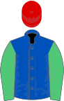 Royal Blue, Emerald Green sleeves, Red cap