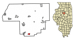 Location of Congerville in Woodford County, Illinois.