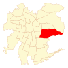 Map of Peñalolén commune in Greater Santiago