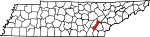 State map highlighting Meigs County