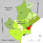 Location of Sant Joan in the Valencian Community