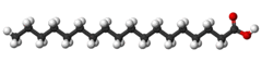 Ball-and-stick model of stearic acid