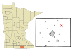 Location of Hollandale, Minnesota