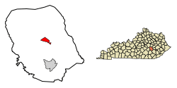 Location of McKee in Jackson County, Kentucky