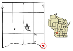 Location of Lone Rock in Richland County, Wisconsin.