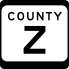 Wisconsin County Truck Highway Z route marker