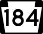 Pennsylvania Route 184 marker