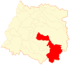 Map of the Colbún commune in the Maule Region