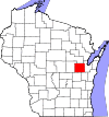State map highlighting Outagamie County