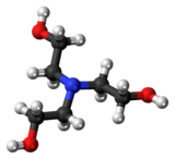 Ball-and-stick model of the triethanolamine molecule