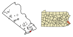 Location of Bristol Borough in Bucks County, Pennsylvania.