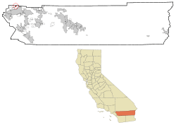 Location in Riverside County and the state of California