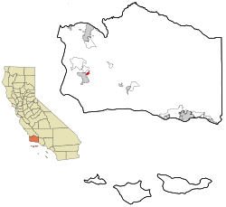 Location in Santa Barbara County and the state of California