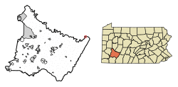 Location of Seward in Westmoreland County, Pennsylvania.