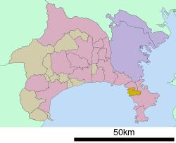 Location of Hayama in Kanagawa Prefecture