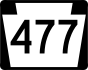 Pennsylvania Route 477 marker