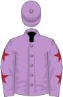 Mauve, maroon stars on sleeves