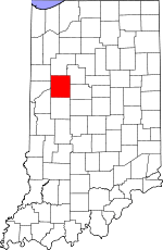 Tippecanoe County's location in Indiana