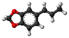 Ball-and-stick model of isosafrole