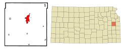 Location within Franklin County and Kansas