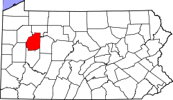 Map of Clarion County, Pennsylvania