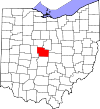 State map highlighting Delaware County