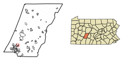 Location of East Conemaugh in Cambria County, Pennsylvania.