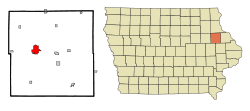 Location of Manchester, Iowa