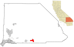Location in San Bernardino County and the state of California