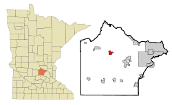 Location of Maple Lake within Wright County, Minnesota