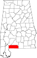 State map highlighting Escambia County