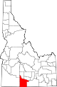 State map highlighting Twin Falls County