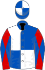 Royal blue and white (quartered), red and royal blue diabolo on sleeves