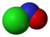 Spacefill model of nitrosyl chloride
