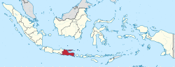 Location of East Java in Indonesia