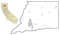 Location in Shasta County and the state of California