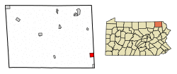 Location of Union Dale in Susquehanna County, Pennsylvania.