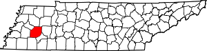 Map of Tennessee highlighting Madison County