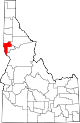 State map highlighting Nez Perce County