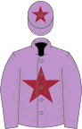 Mauve, maroon star and star on cap