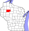 State map highlighting Rusk County