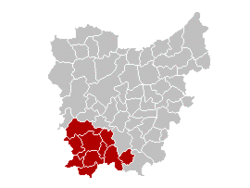 Location of the arrondissement in East-Flanders